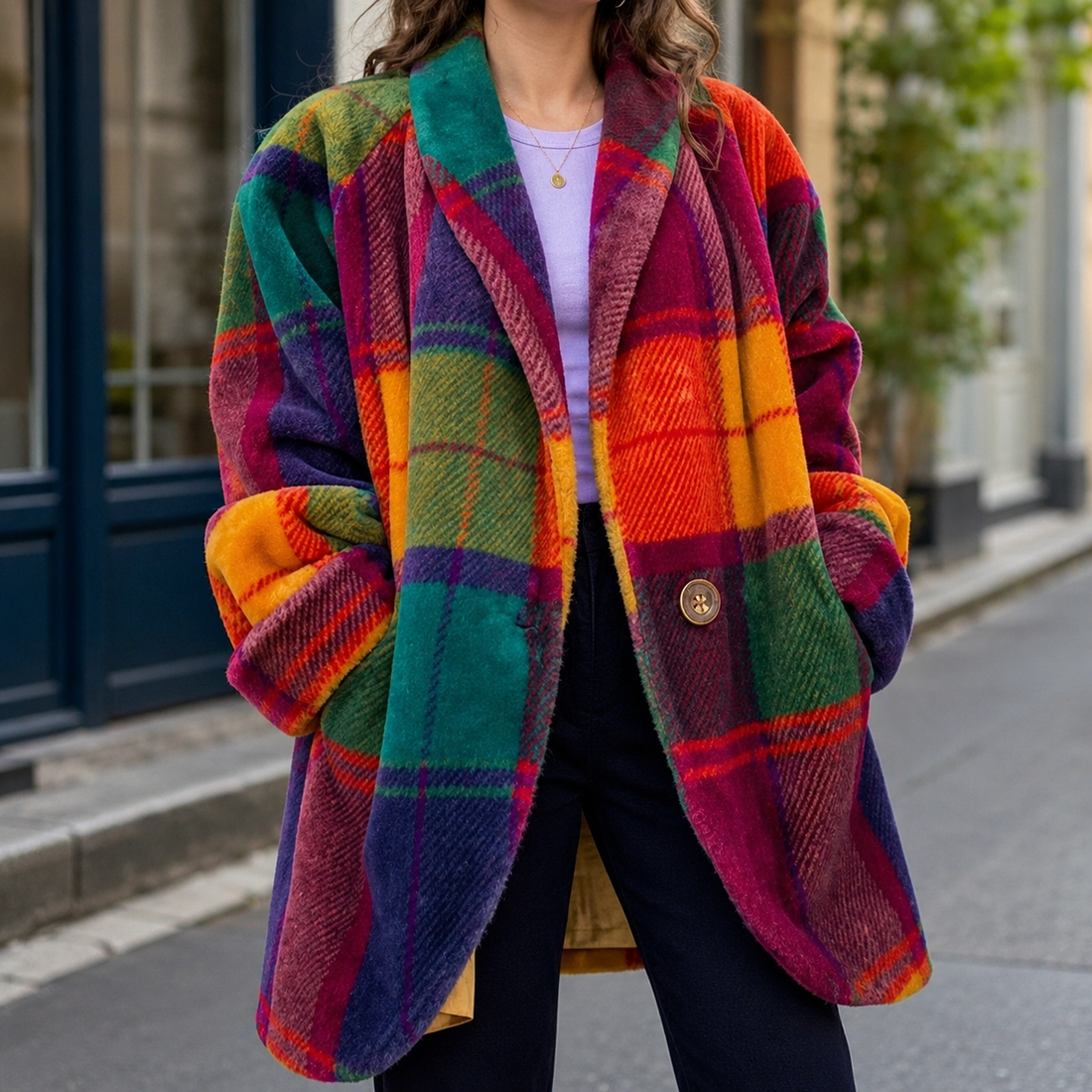 Colette Plaid Jacket - Multi Color