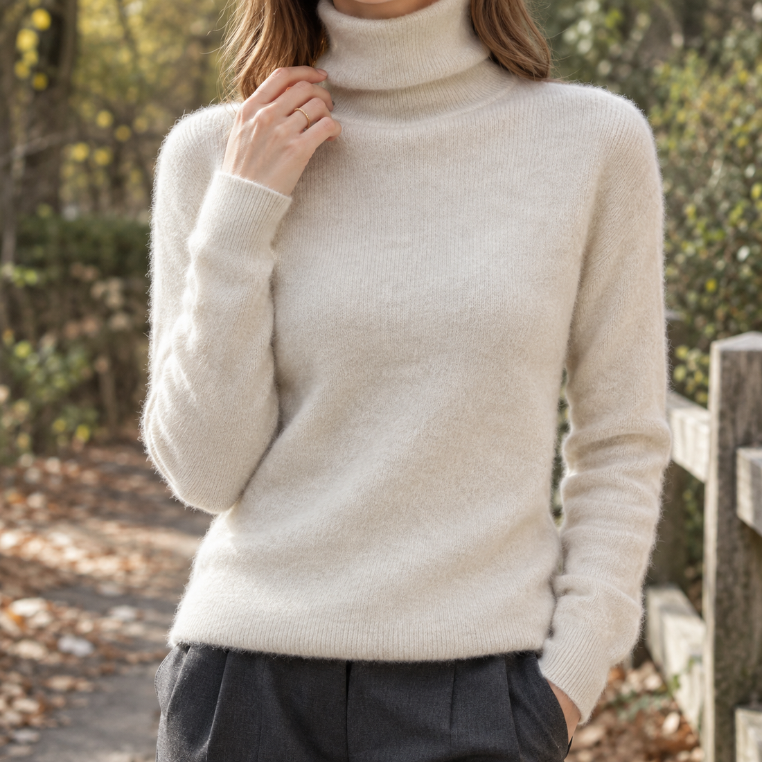 Claudia Turtleneck Sweater - Beige