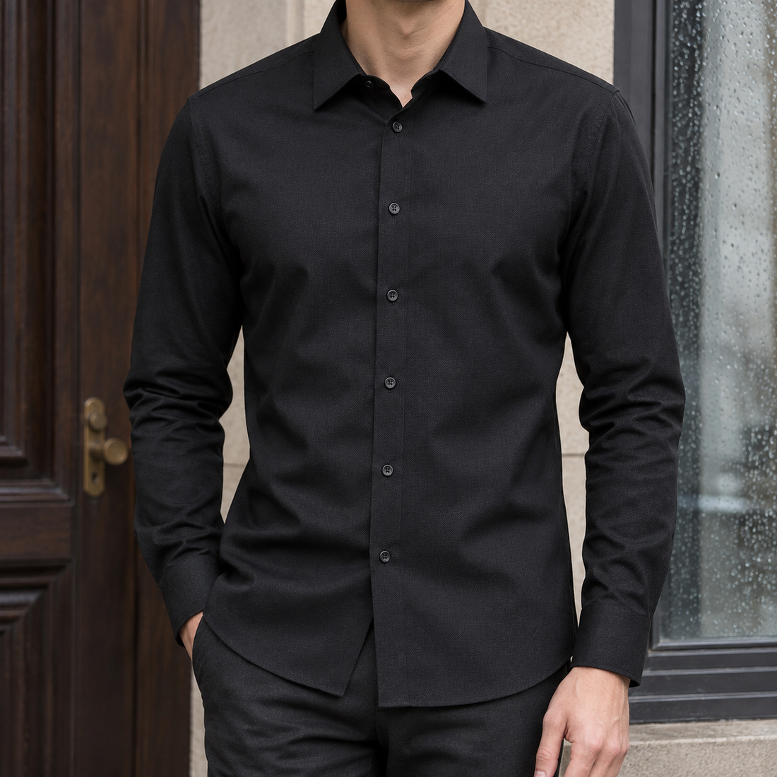 Brannock Wool Shirt - Black