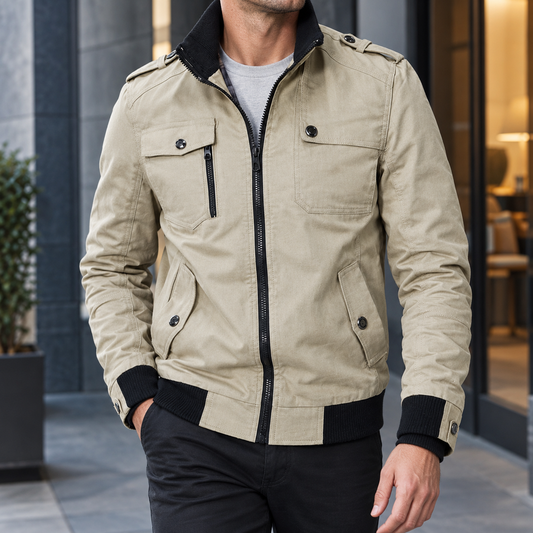 Silas Utility Jacket - Khaki