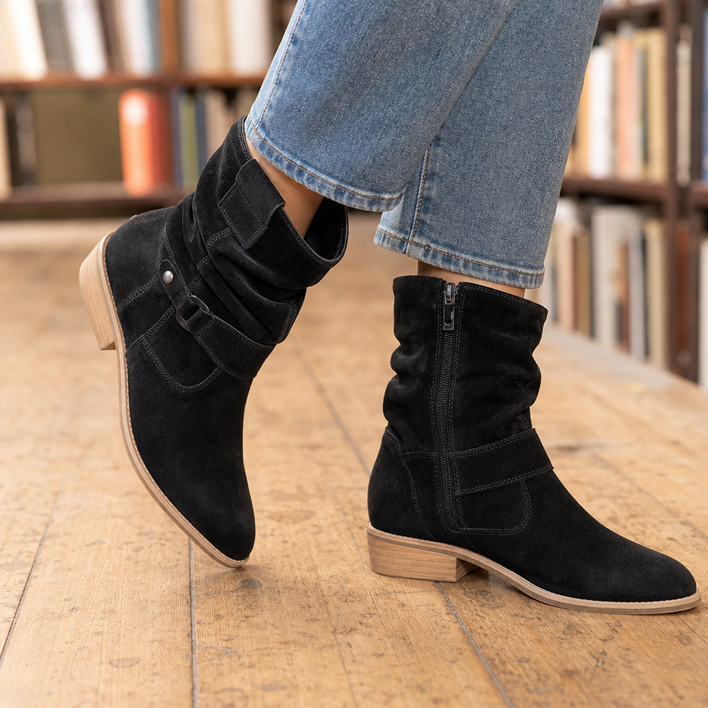 Genova Western Ankle Boots - Black