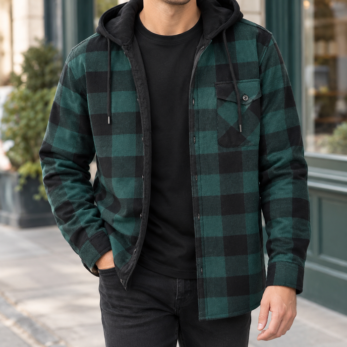 Harlan Hooded Plaid Jacket
