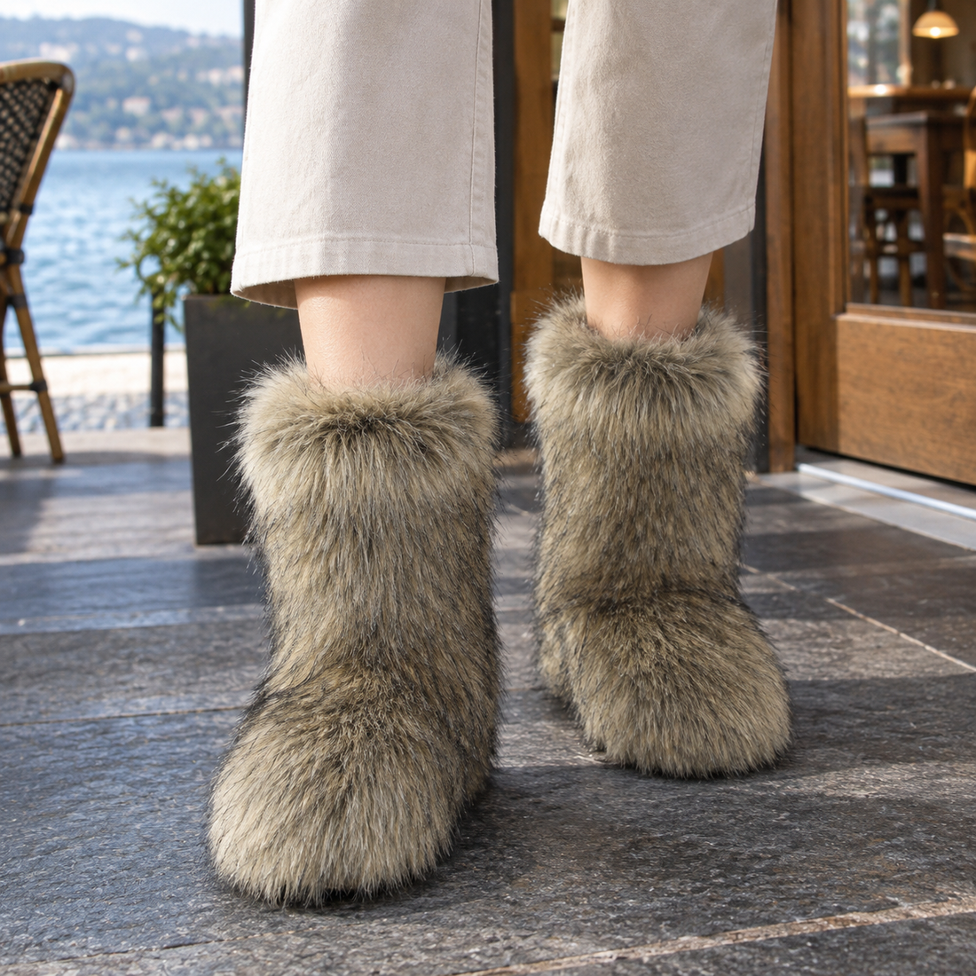 Perugia Plush Boots - Brown