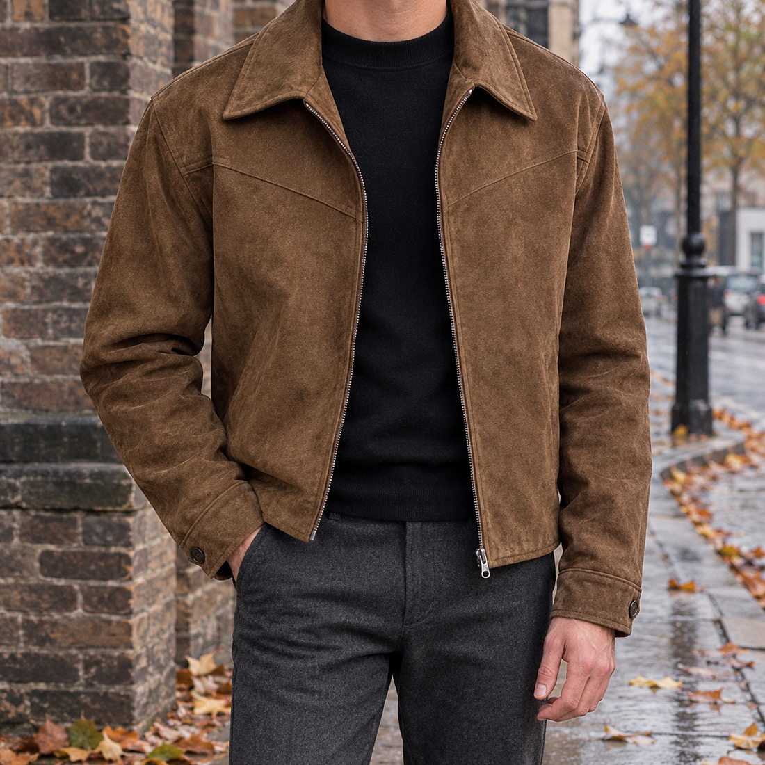 Finley Suede Jacket - Dark Brown