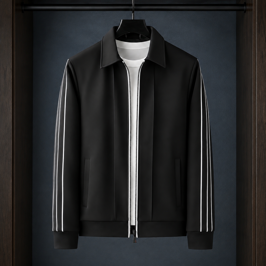 Hadrian Side Stripe Jacket - Black