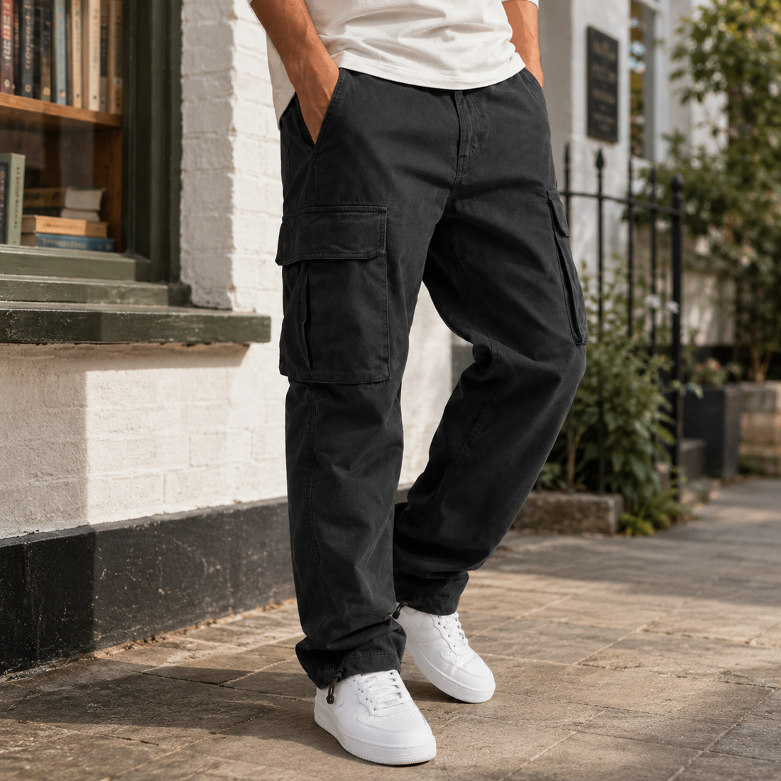 Carter Relaxed Cargo Pants - Black