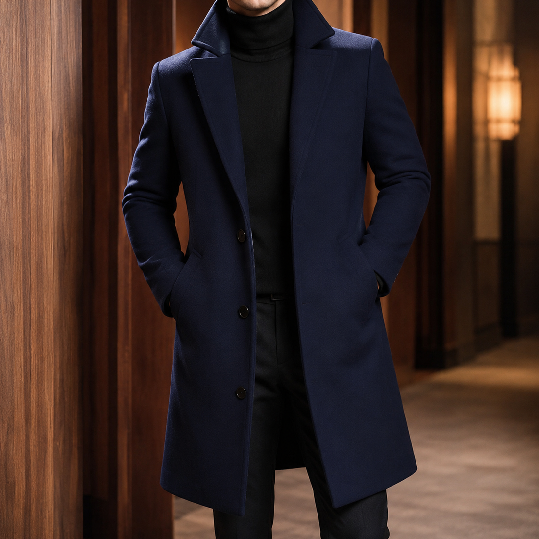 Conrad Tailored Overcoat - Navy