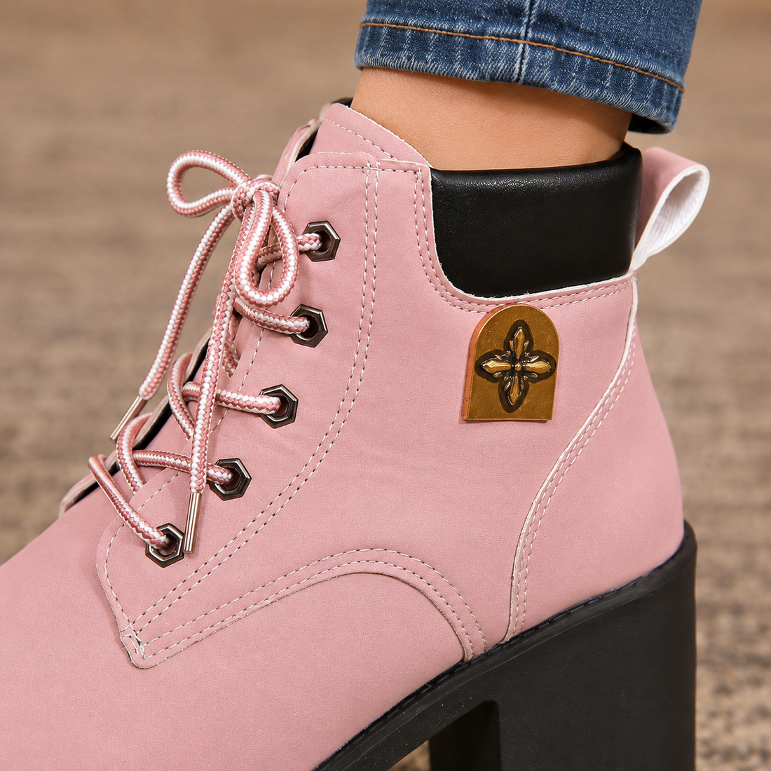 Ferraro Chunky Heel Boots - Lead Product Detail