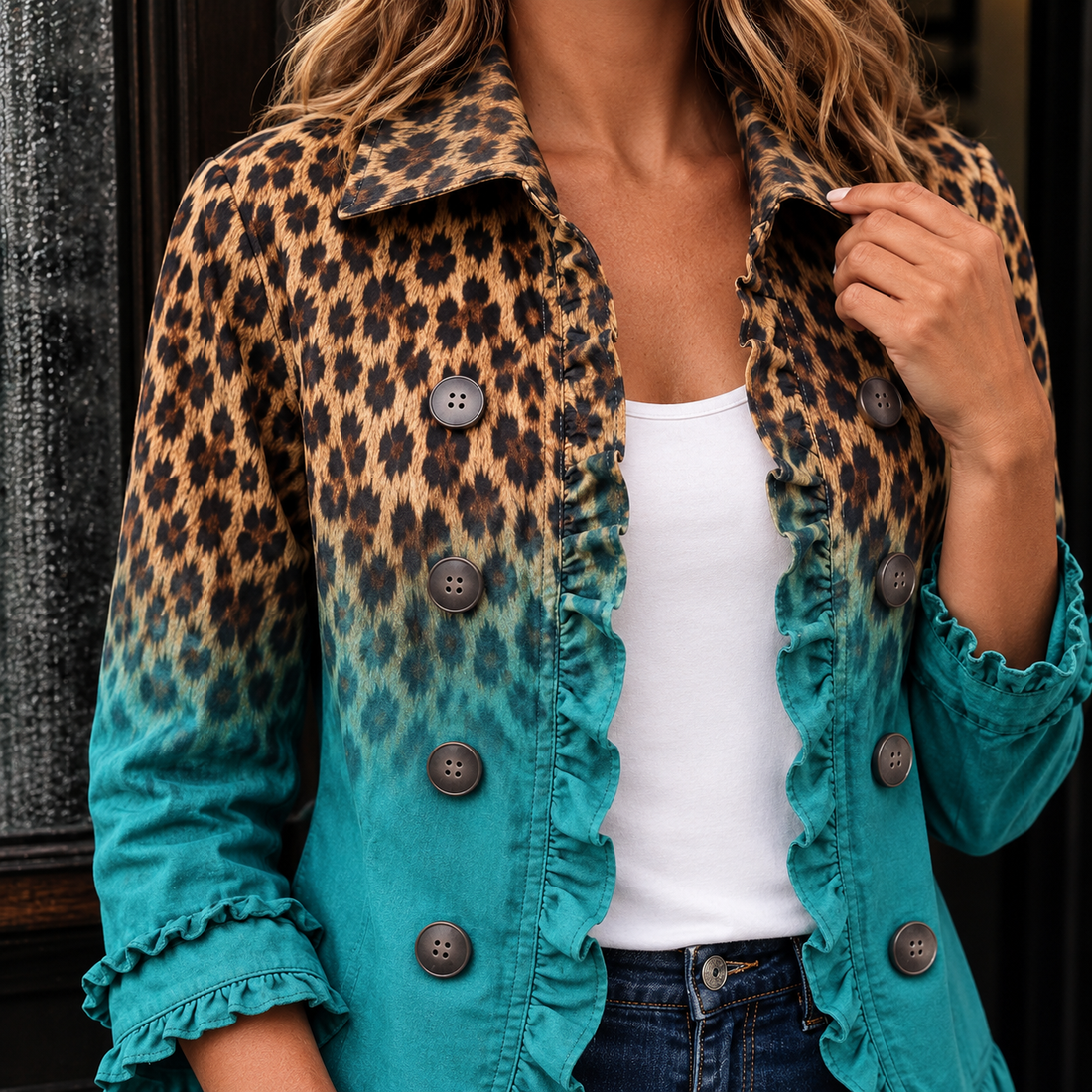 Philippa Ruffle Jacket - Lead Product Detail
