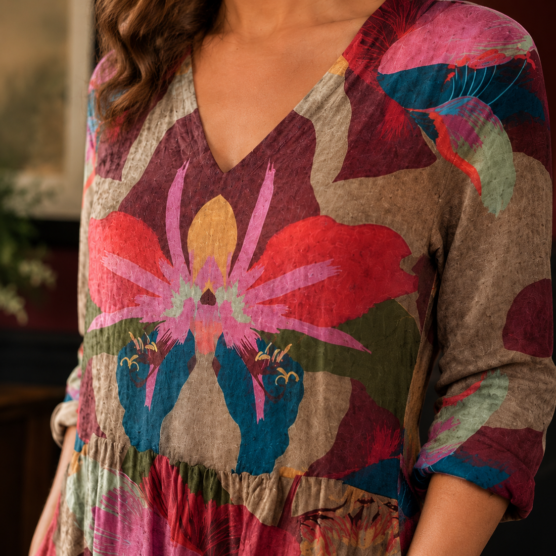 Katia V Neck Tunic - Lead Product Detail