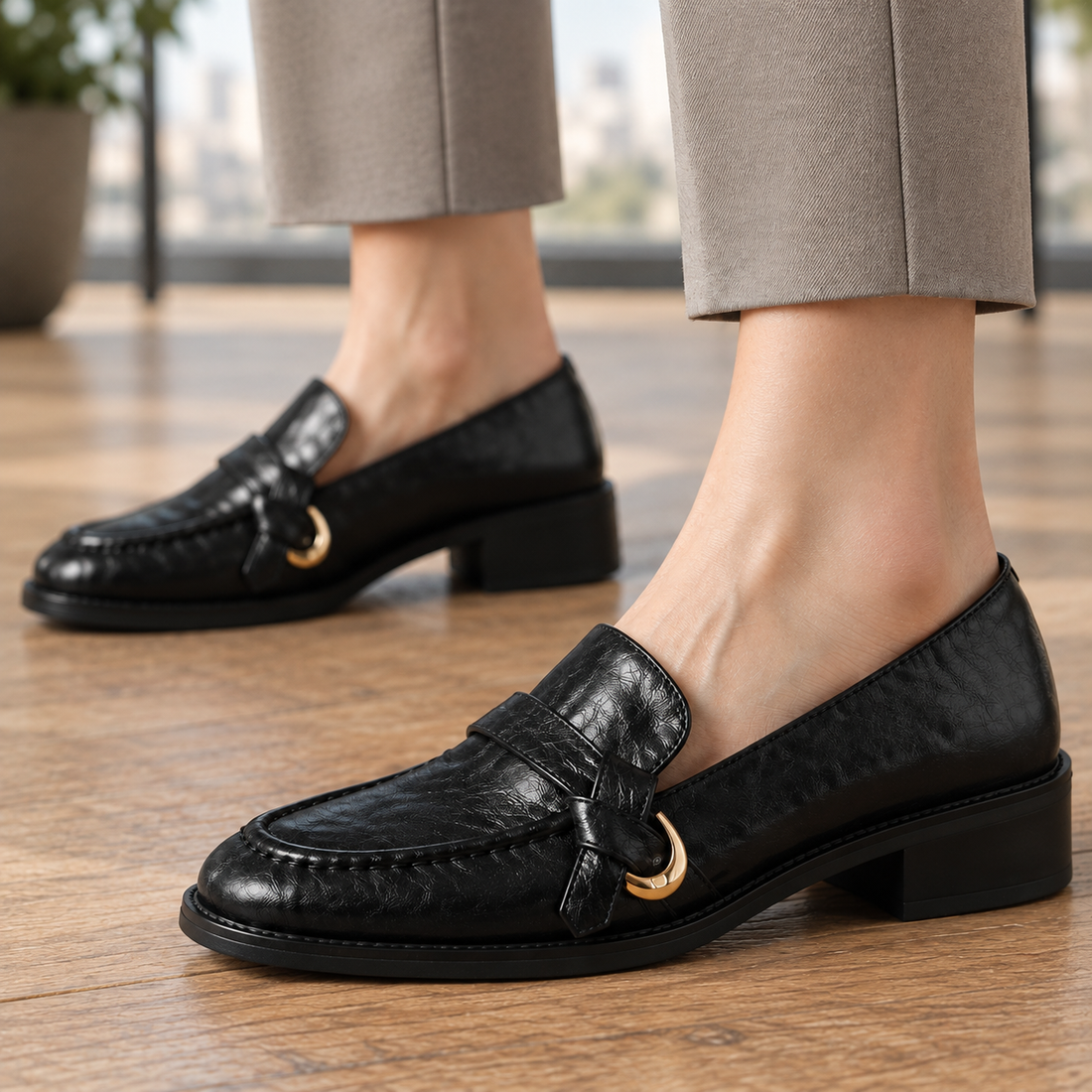 Milano Leather Loafers - Lead Product Detail