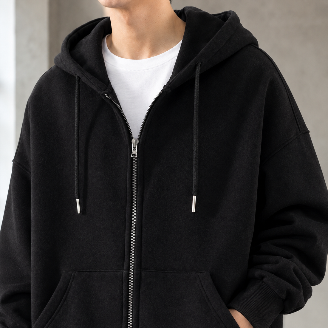 Timothy Relaxed Zip Hoodie - Lead Product Detail