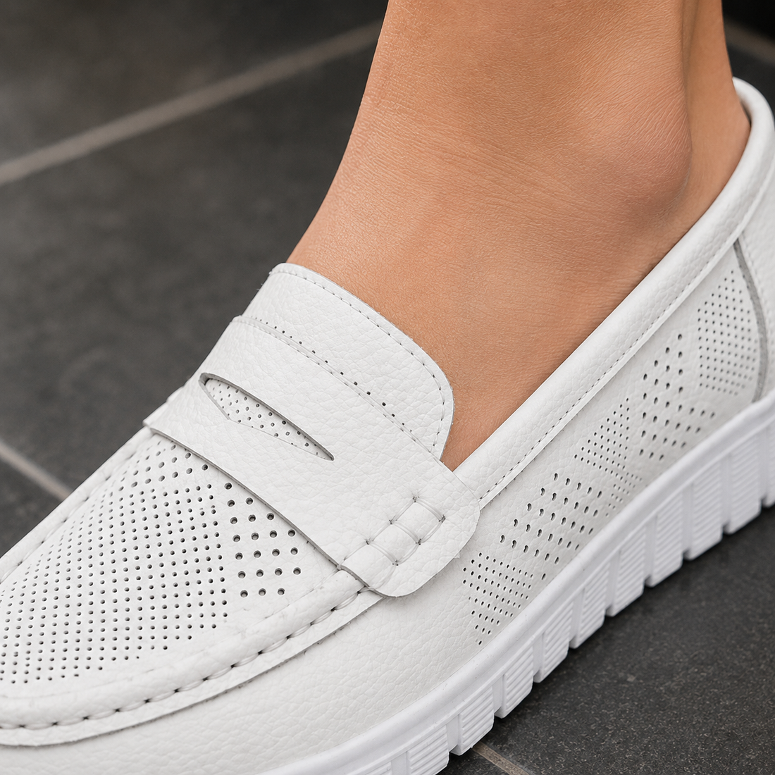 Lecce Perforated Loafers - Lead Product Detail