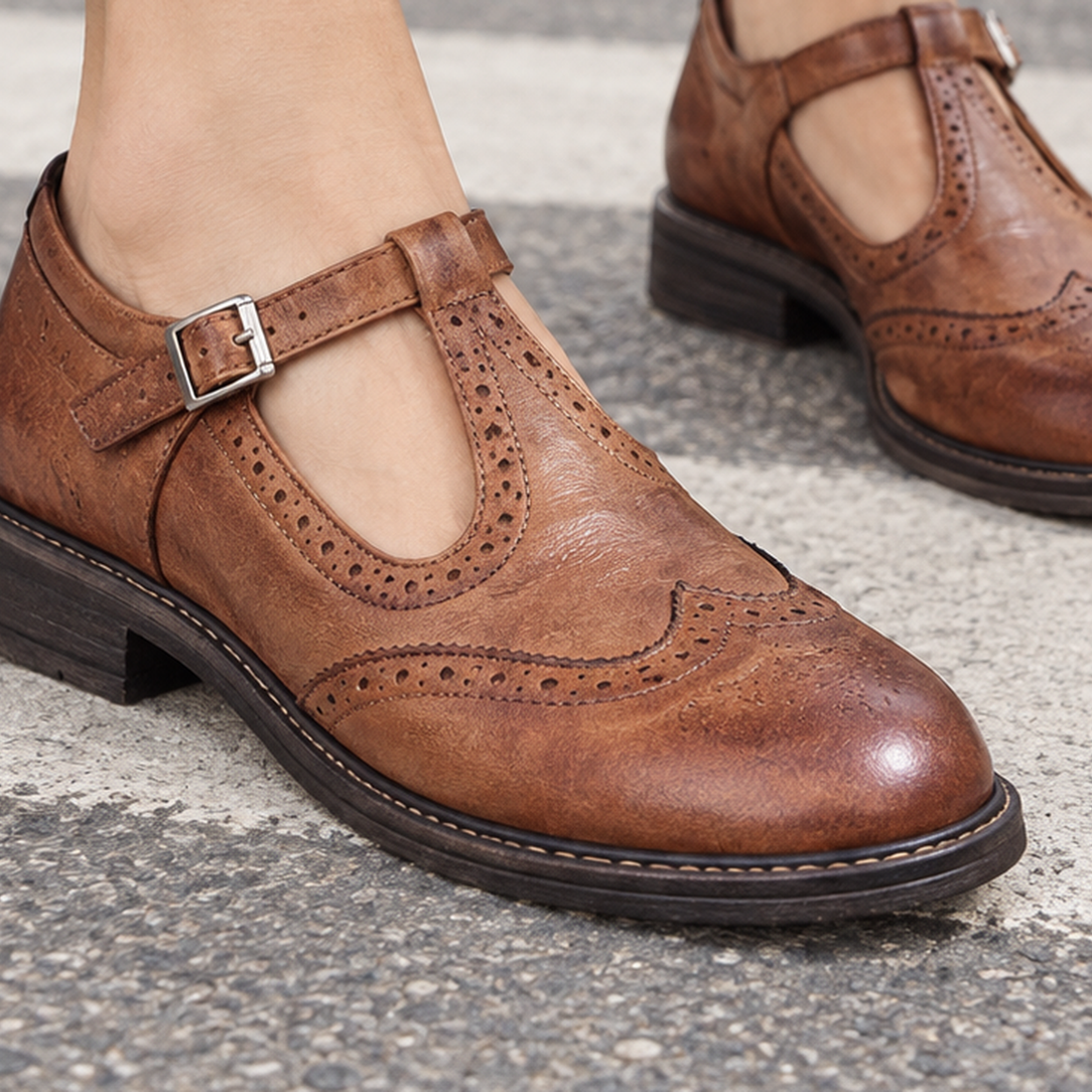 Gradara T-Strap Shoes - Lead Product Detail