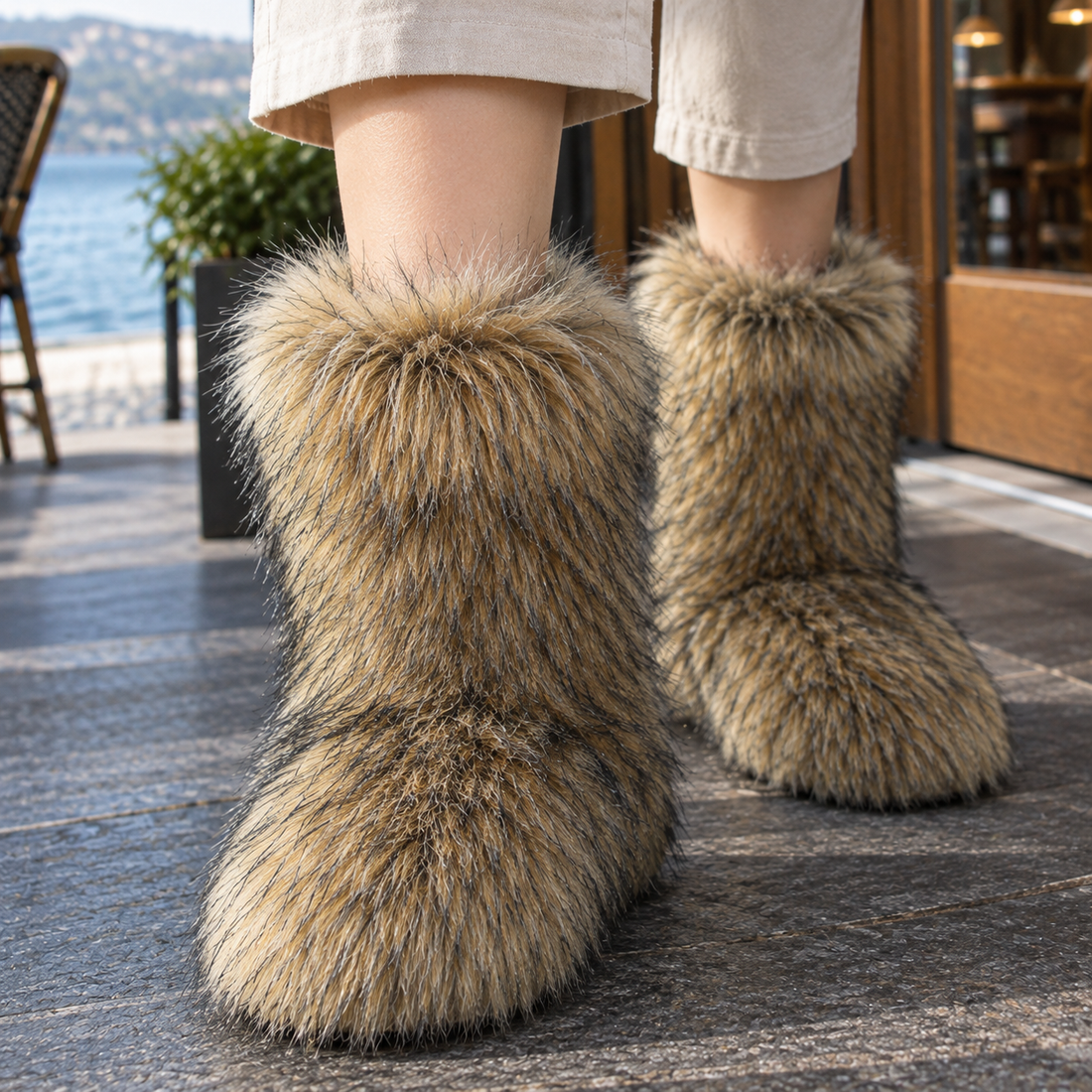 Perugia Plush Boots - Lead Product Detail