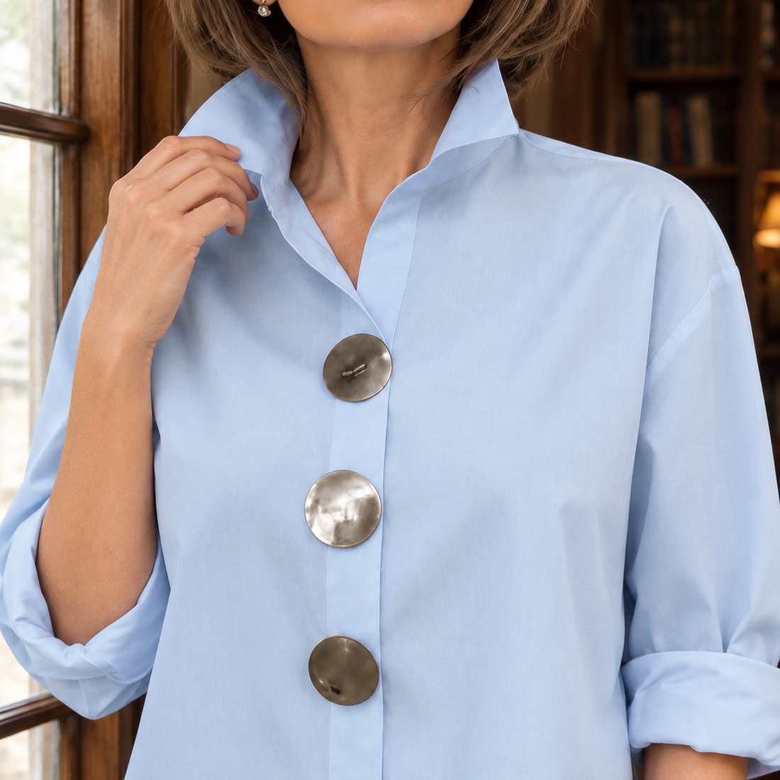 Emilia Stand Collar Blouse - Lead Product Detail