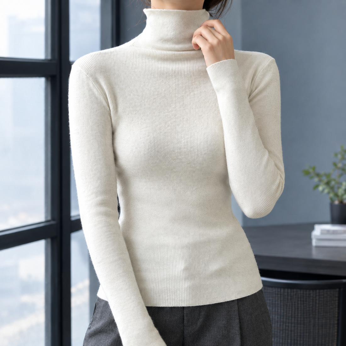 Letitia Ribbed Turtleneck Sweater - Lead Product Detail