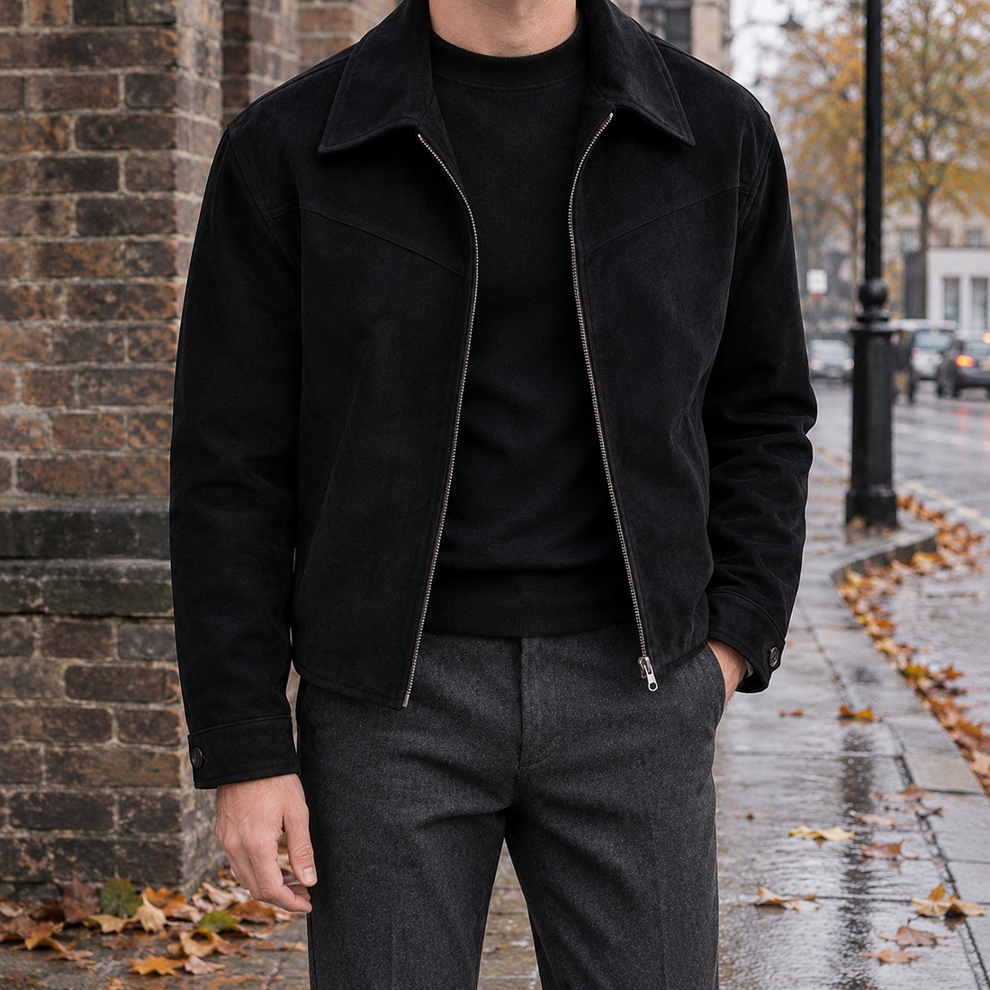 Finley Suede Jacket - Black
