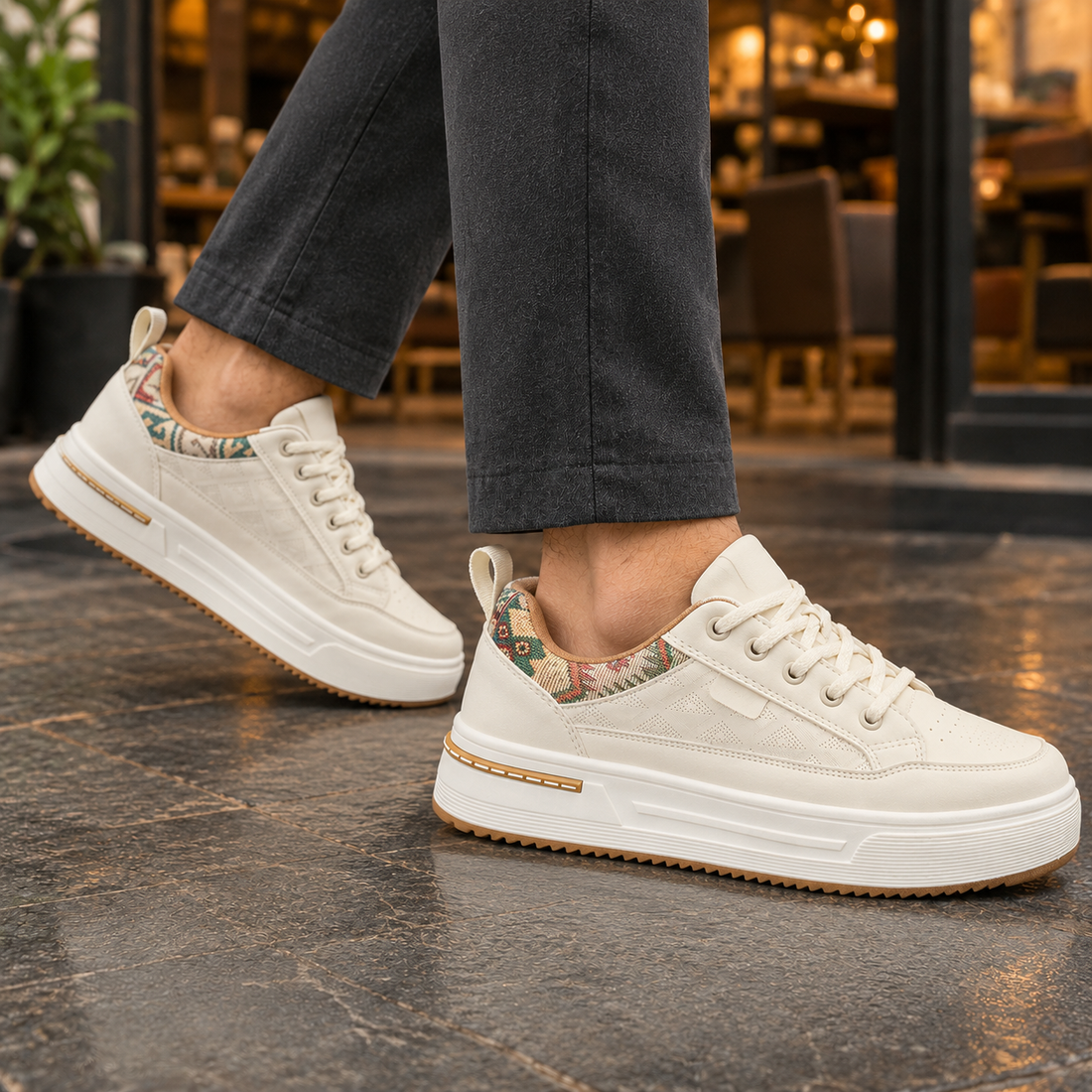 Palermo Platform Sneakers - Cream