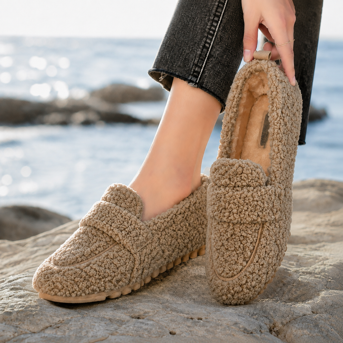 Loreto Textured Slippers - Khaki