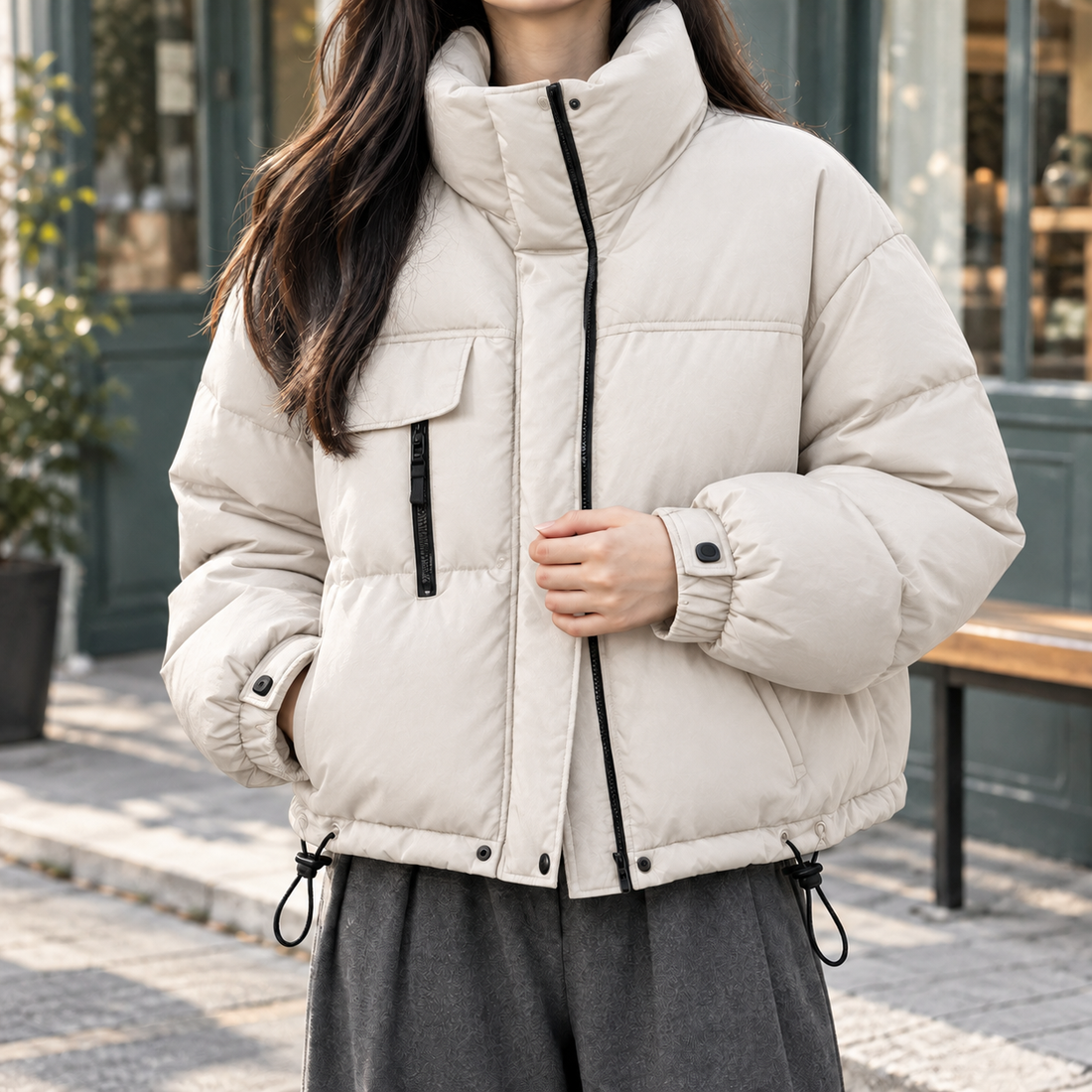 Hildegarde Puffer Jacket - White