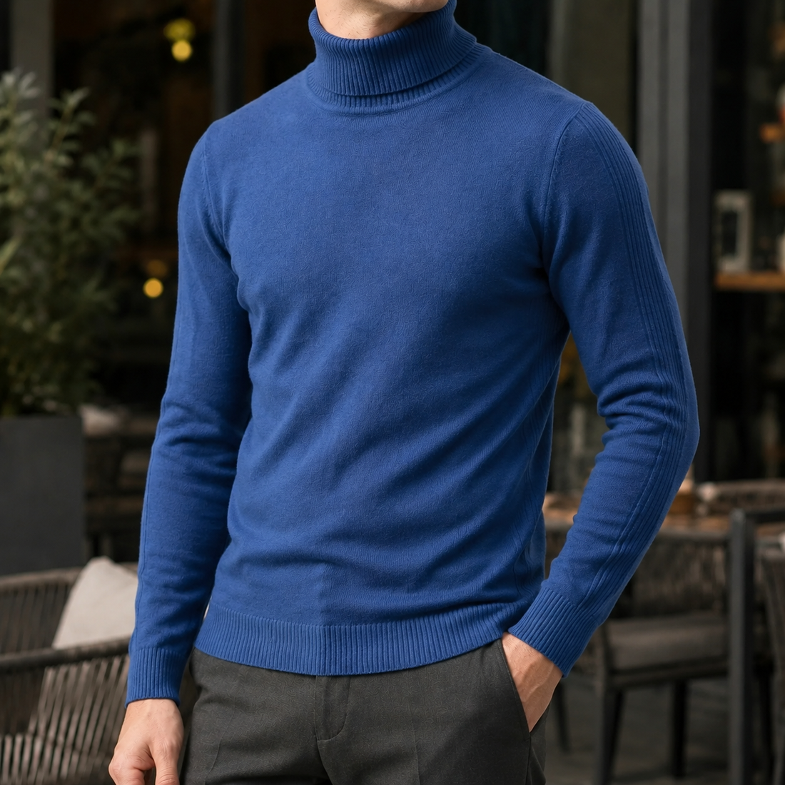 Roman Turtleneck Sweater - Blue