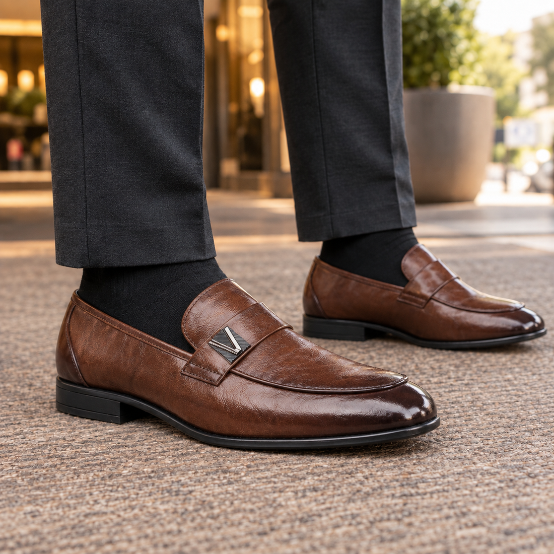 Visconti Leather Loafers - Brown
