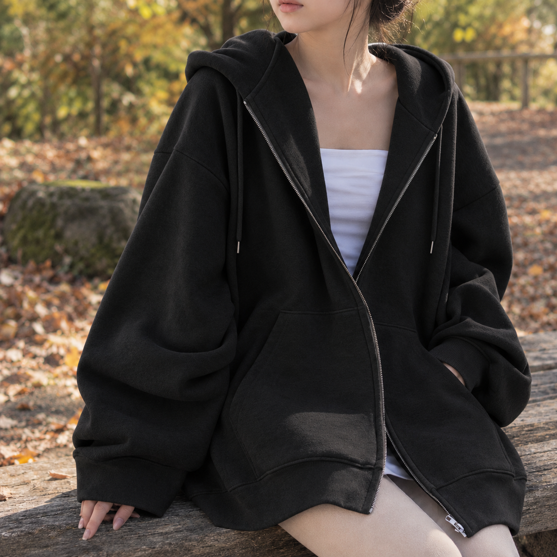 Mercedes Oversized Hoodie - Black