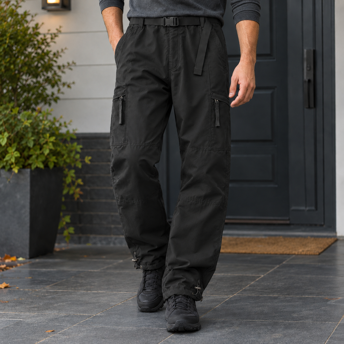 Jacob Relaxed Cargo Pants - Black