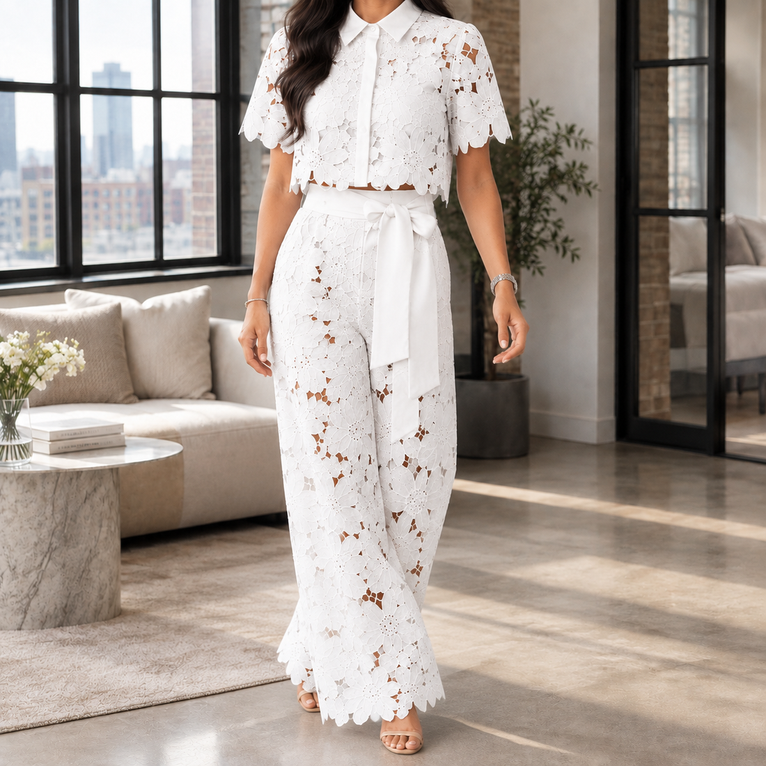 Josephine Wide Leg Set - White