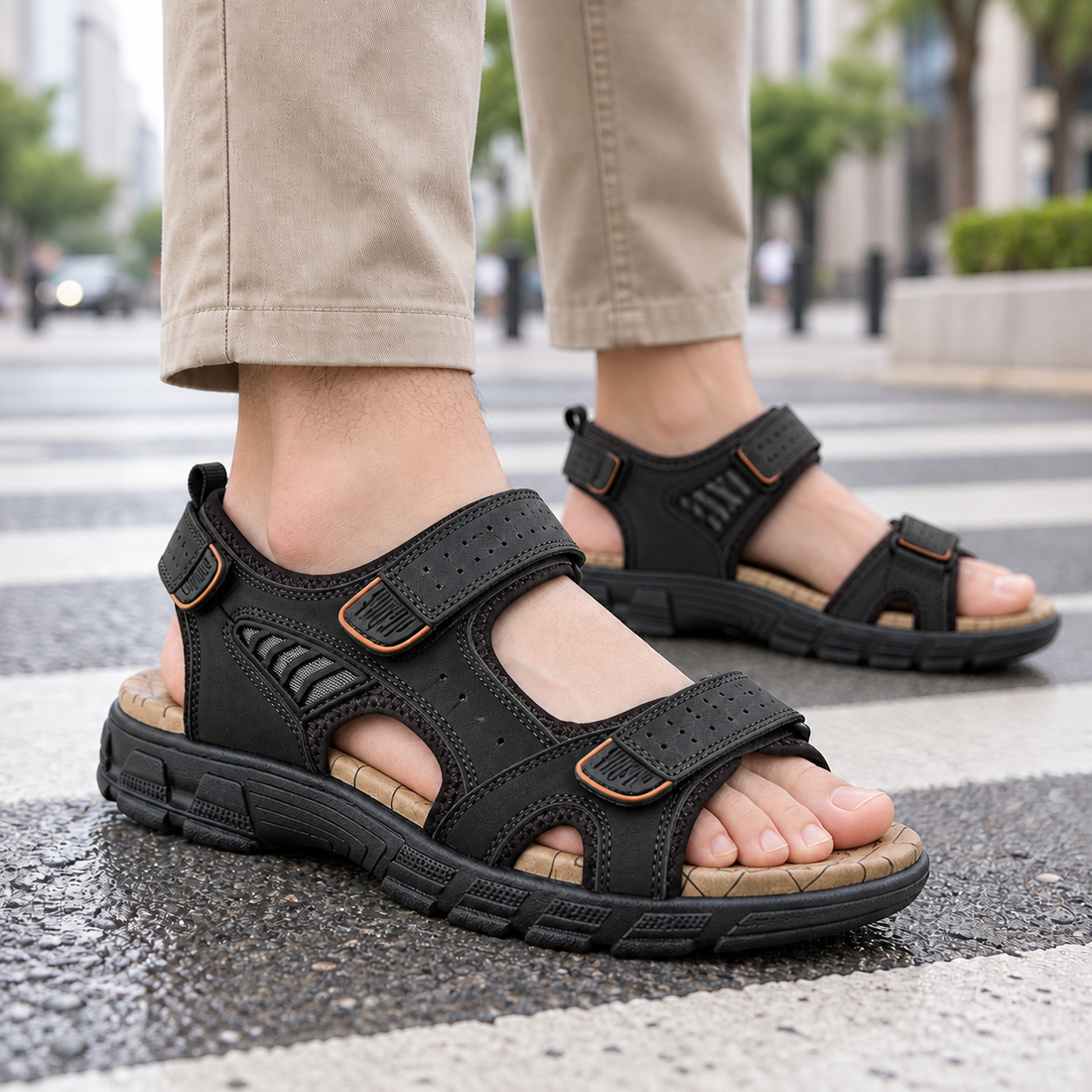 Alberti Orthopedic Sandals - Black