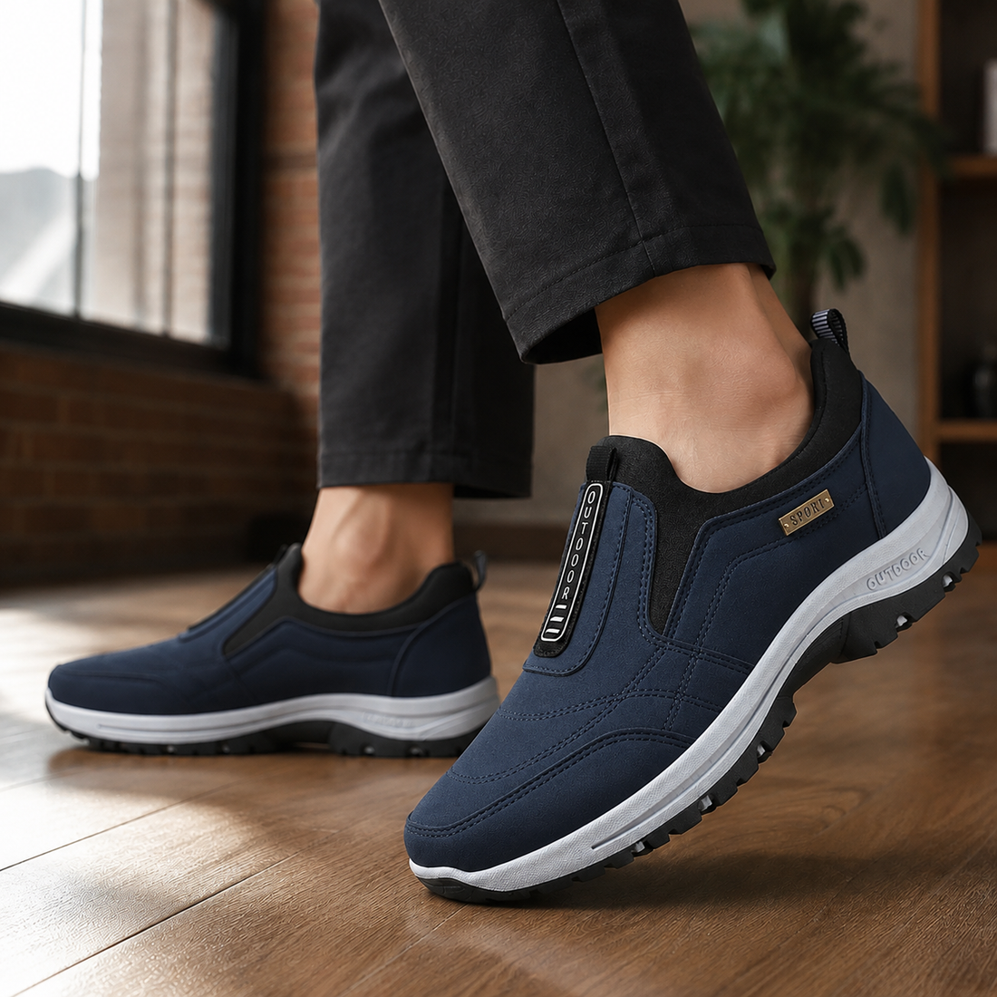 Cardini Slip-On Sneakers - Navy Blue