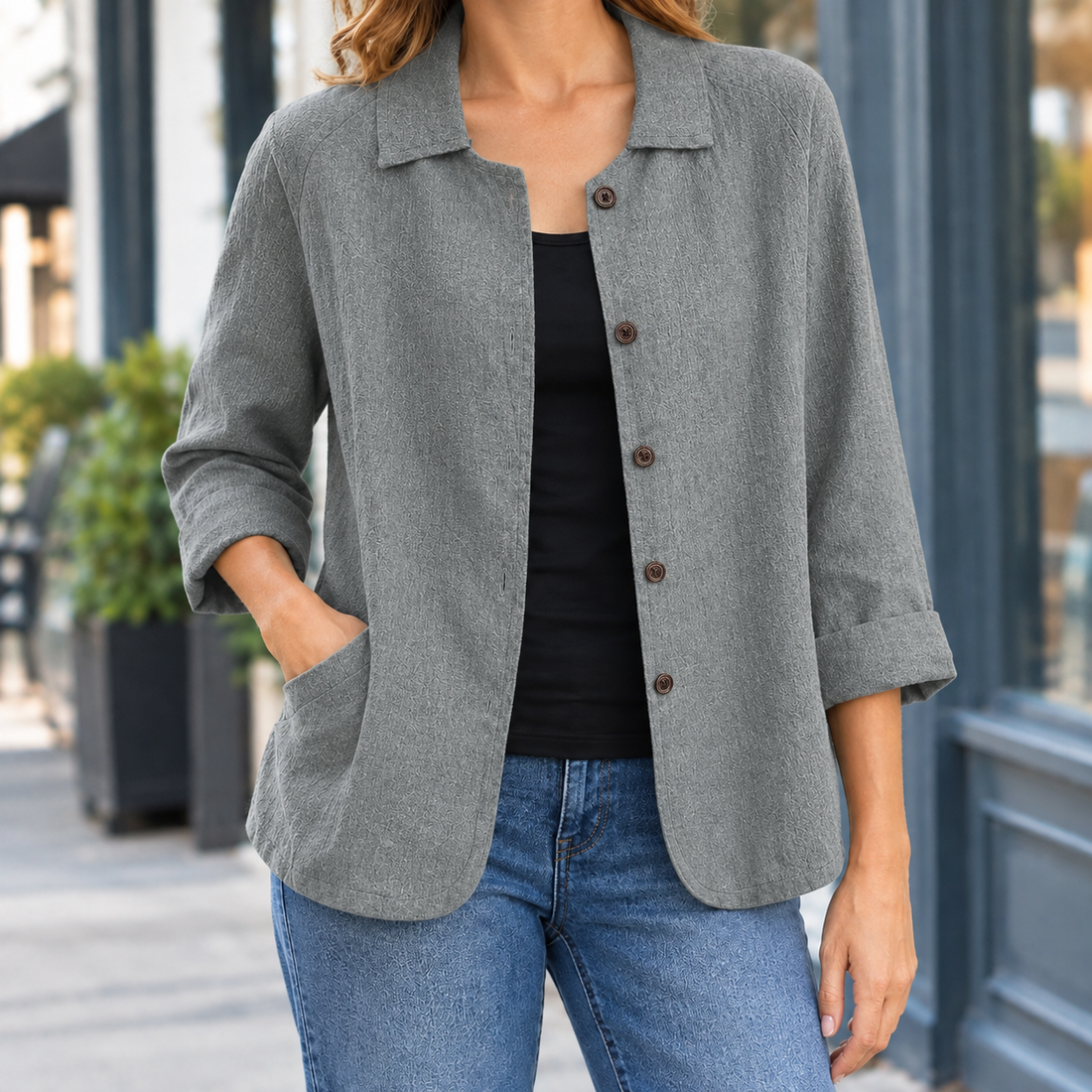 Cassia Relaxed Blazer - Gray