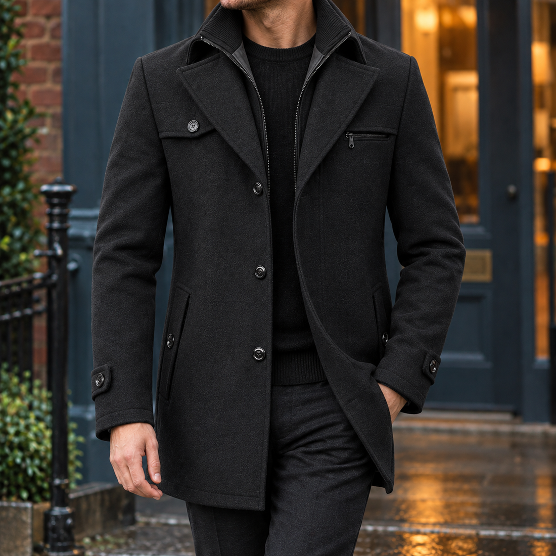 Nash Cashmere Coat - Black