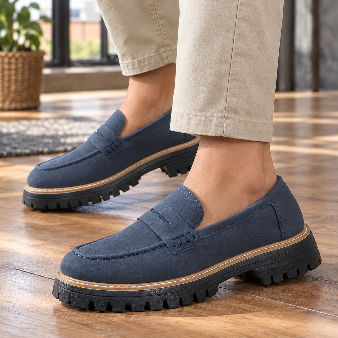 Ferretti Lug Sole Loafers - Dark Blue