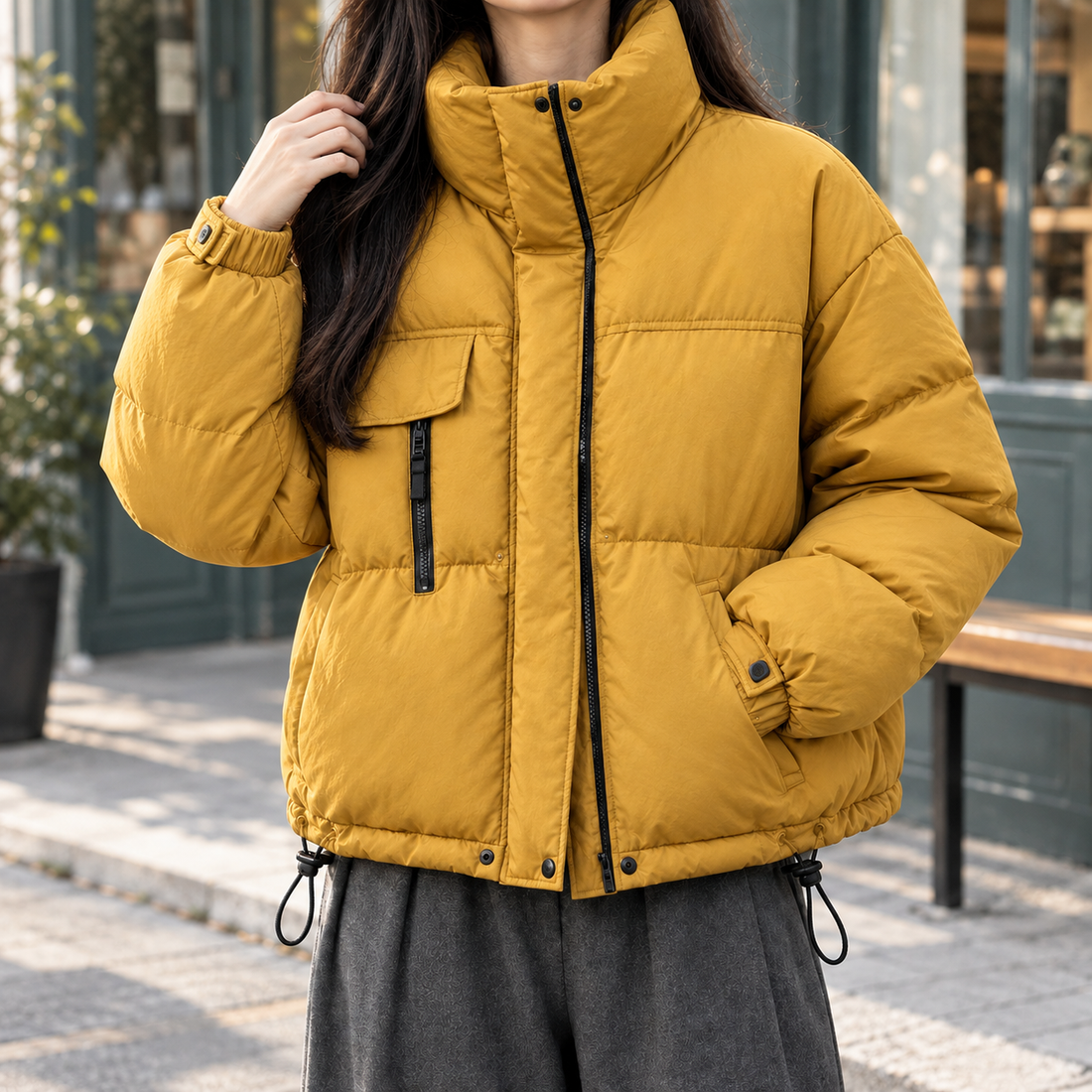 Hildegarde Puffer Jacket - Turmeric