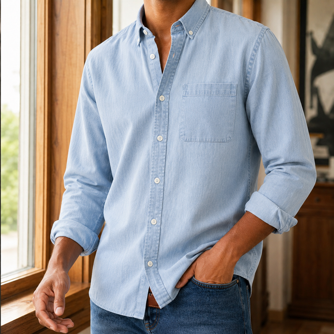 Fabian Relaxed Shirt - Light Blue