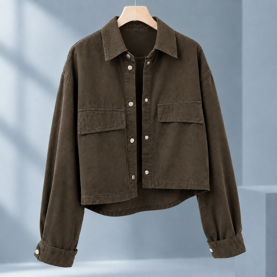 Arwen Cropped Overshirt - Coffee