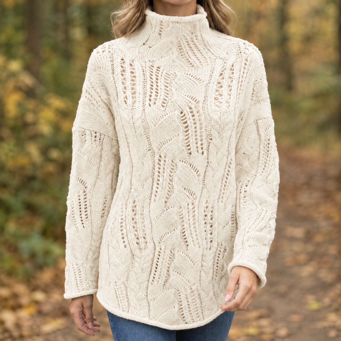 Joelle Open Knit Sweater - Ivory