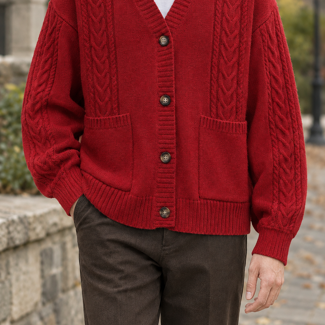 Milo Cable Knit Sweater - Earth Red