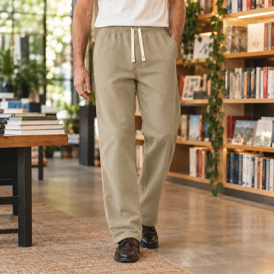 Jordan Straight Leg Pants - Khaki