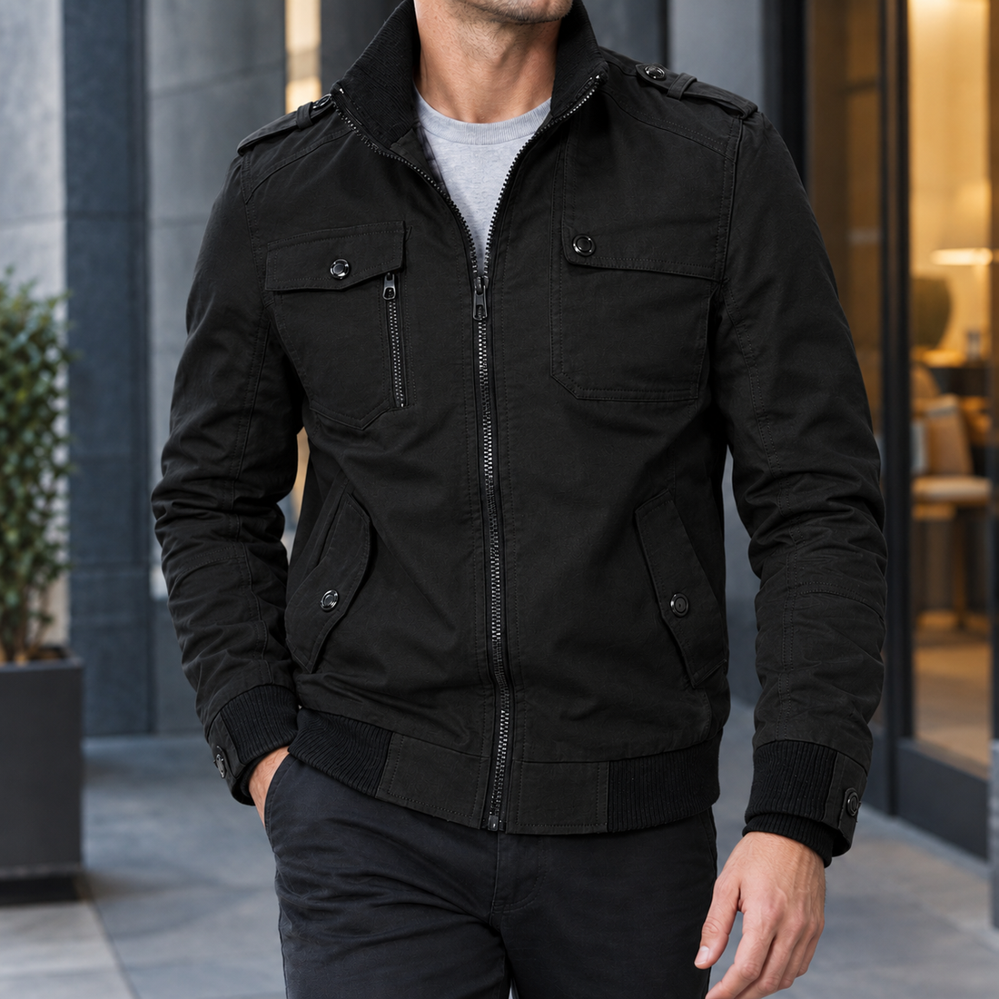 Silas Utility Jacket - Black