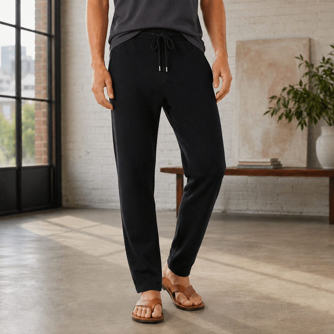 Ezra Merino Wool Pants - Black