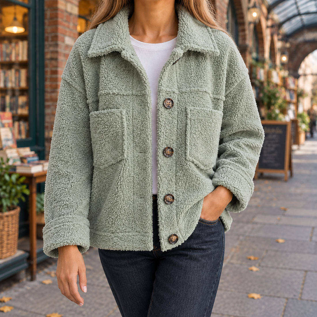 Noelle Teddy Jacket - Green