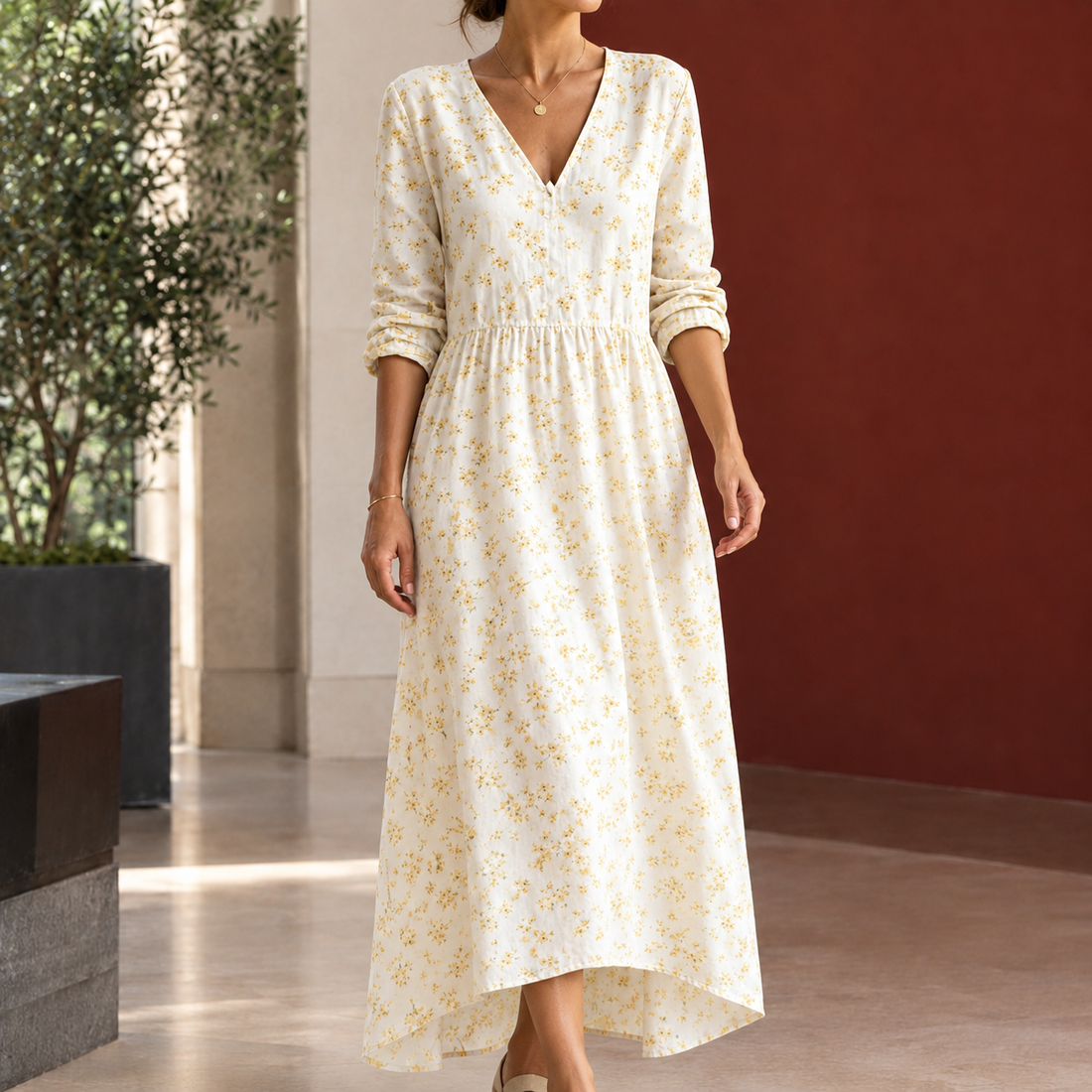 Lillian Relaxed Maxi Dress - Ivory Floral