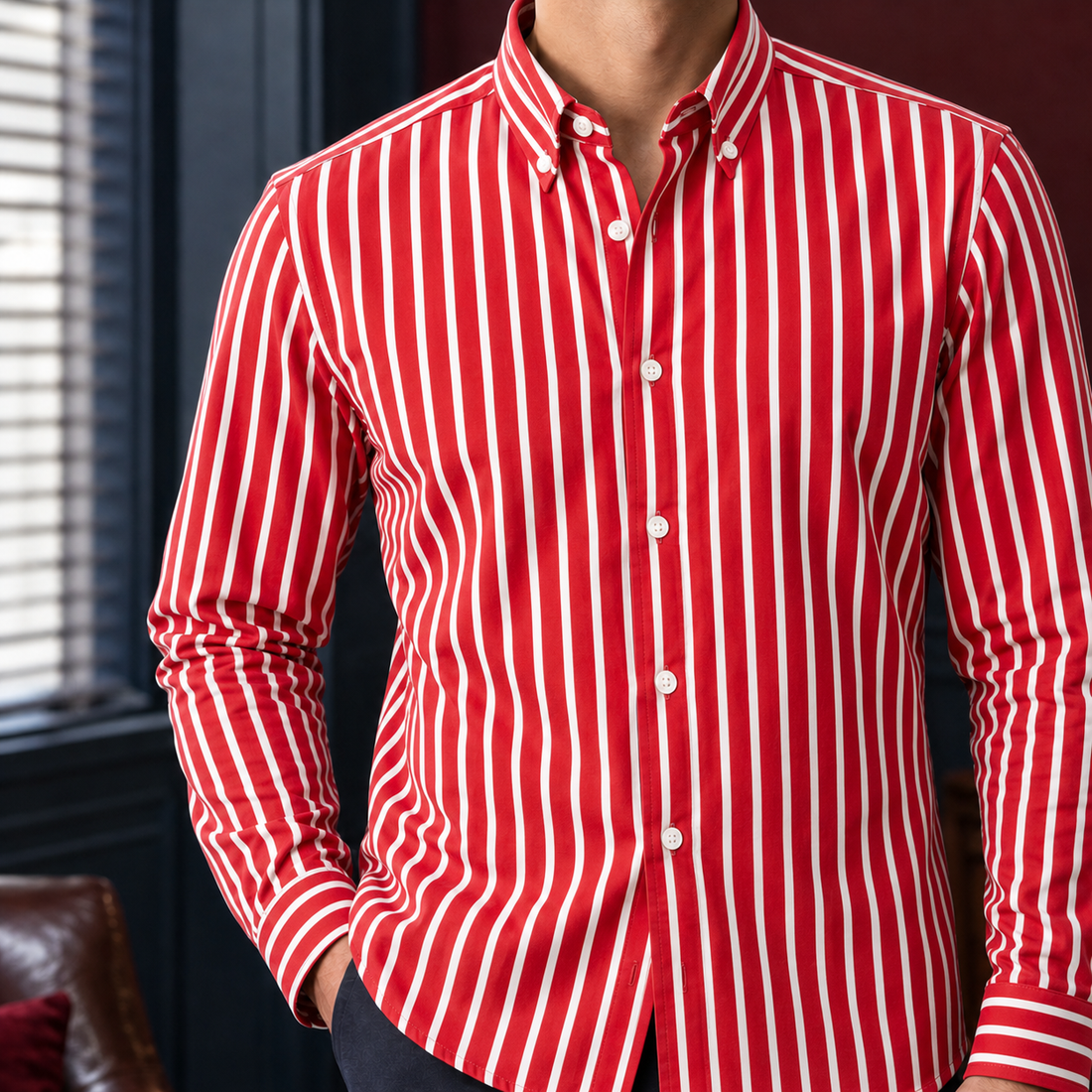 Lucas Striped Shirt - Red