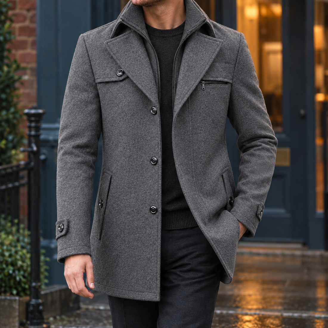 Nash Cashmere Coat - Gray