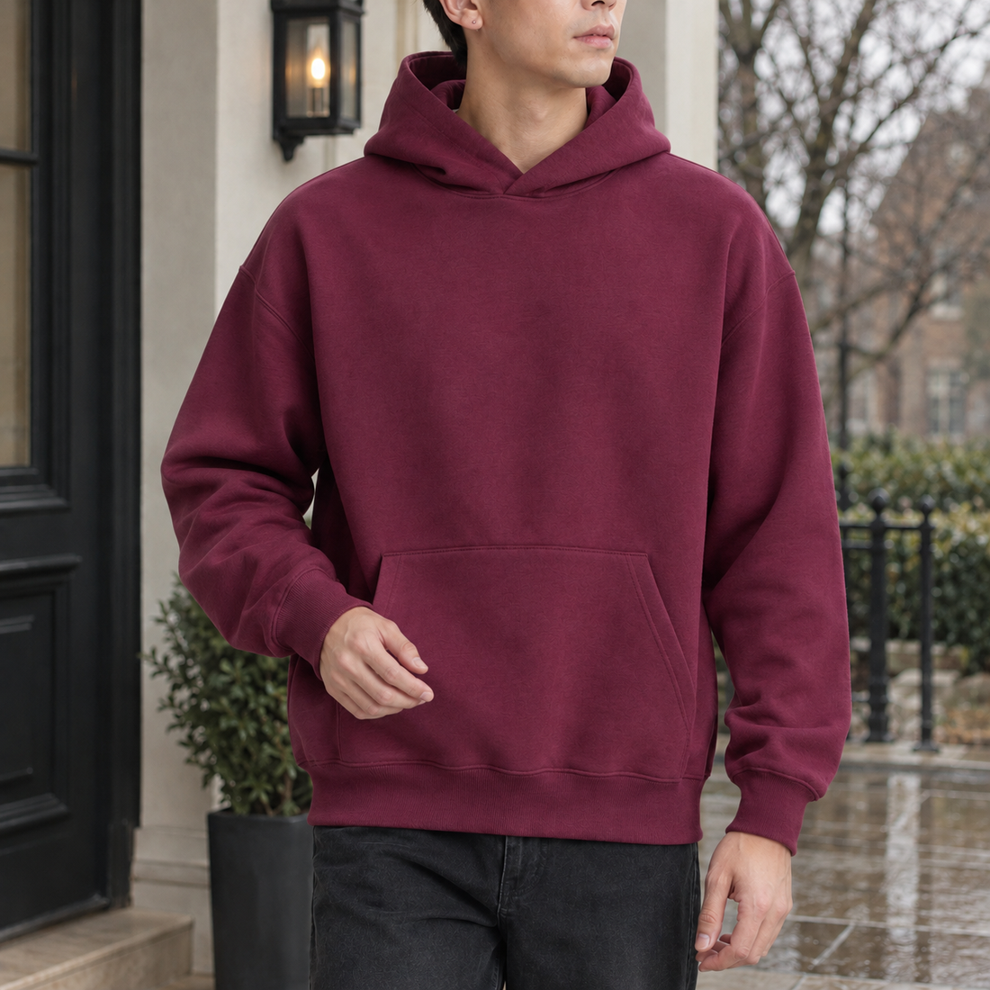 Evander Oversized Hoodie - Wine Red