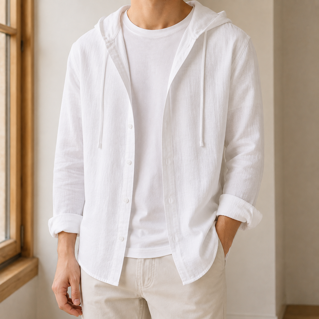 Lysander Hooded Shirt - White