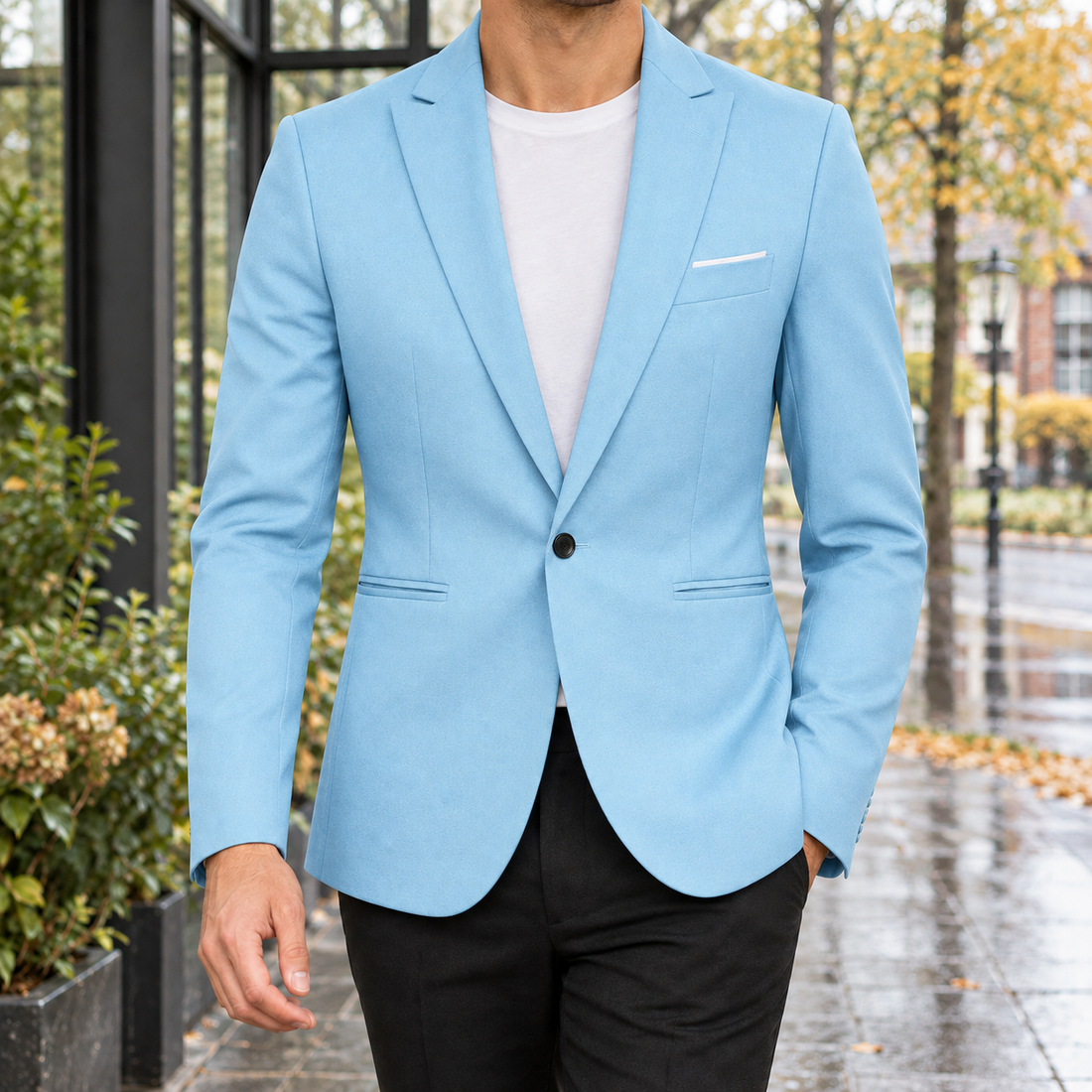 Armand Tailored Jacket - Sky Blue